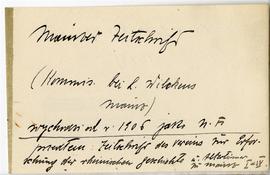 Fiszka z odręcznymi notatkami bibliograficznymi Józefa Żurowskiego  strona 1: "Mainzer Zeits...