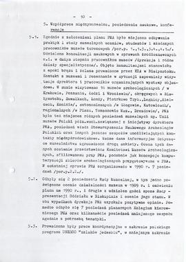 Państwowe Muzeum Archeologiczne w Warszawie. Sprawozdanie z działalności w roku 1990.  Maszynopis...