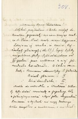 List od A. Chotyńskiego do Erazma Majewskiego (rękopis)  strona 1