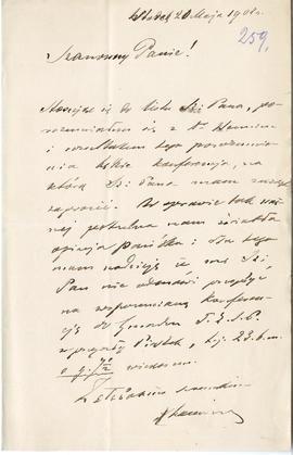 List od Ksawerego Chamca do Erazma Majewskiego (rękopis)  strona 1