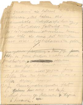 Fragment brulionu Józefa Żurowskiego z notatkami w języku niemieckim na temat kultury merowińskie...