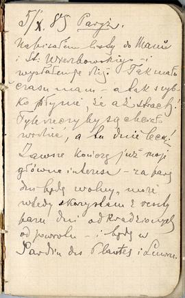 Notes nr 24 z wpisami odręcznymi  Erazma Majewskiego z okresu od 05.10.1885 r.-04.02.1886 r.  str...