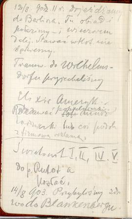 Notatnik nr 60 z odręcznymi notatkami Erazma Majewskiego z okresu od 14.07.1903 r. do 23.02.1904 ...