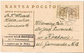 Karta pocztowa z rękopisem listu T. Włoszka do Józefa Żurowskiego z dnia 7.07.1922 r.  strona 1 (...