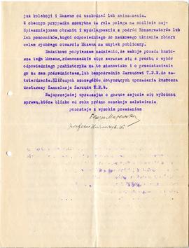 Pismo (maszynopis) Erazma Majewskiego z dnia 25.09.1922 r. do Prezydium Państwowego Grona Konserw...