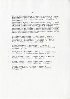 Państwowe Muzeum Archeologiczne w Warszawie. Sprawozdanie z działalności w roku 1997.  Maszynopis...