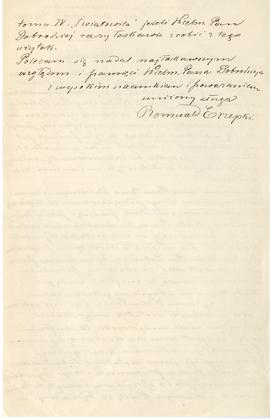 List Romualda Erzepki do Erazma Majewskiego (rękopis)  strona 1