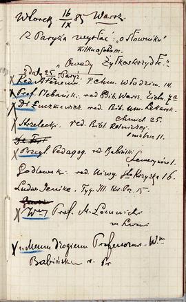 Notes nr 23 z wpisami odręcznymi  Erazma Majewskiego z okresu od 09.09.1885-05.10.1885 r.  strona.
