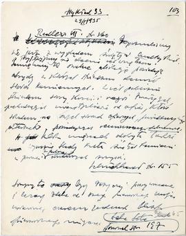 Rękopis sześćdziesięciu ośmiu wykładów Józefa Żurowskiego pt. "Sztuka Podyluwialna" z r...