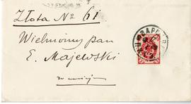 Koperta zaadresowana przez Henryka Dobrzyckiego do Erazma Majewskiego (rękopis  stempel  znaczek)...