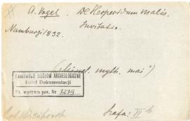 Fiszka z odręcznymi notatkami bibliograficznymi Józefa Żurowskiego  strona 1