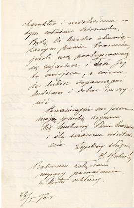 List od H. Huberta do Erazma Majewskiego (rękopis)  strona 2