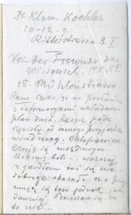 Notes nr 43 z z wpisami odręcznymi  Erazma Majewskiego z okresu od 18.05.1893 r.-26.05.1893 r.  s...