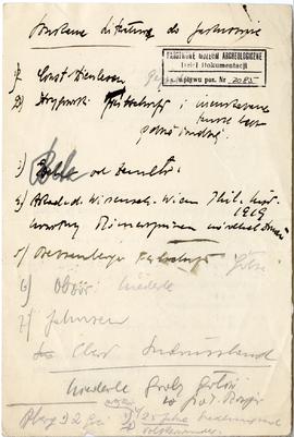 Zbiór odręcznych notatek Józefa Żurowskiego dotyczących literatury do pracy doktorskiej pt. Wykop...