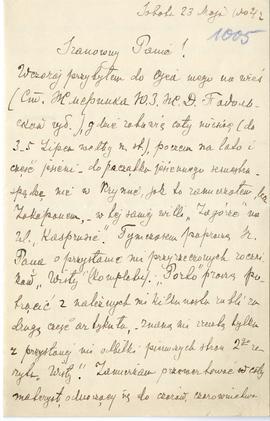 List od Witolda Klingera do Erazma Majewskiego (rękopis), strona 1