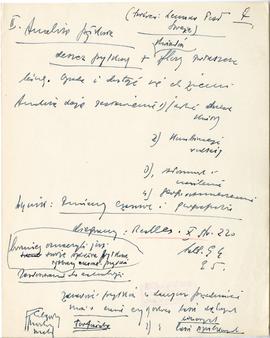 Rękopis szesnastu wykładów Józefa Żurowskiego pt. "Początki kultury ludzkiej" z roku ak...