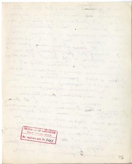 Rękopis wykładów Józefa Żurowskiego z zakresu archeologii przedhistorycznej  strona 88: pieczątka...