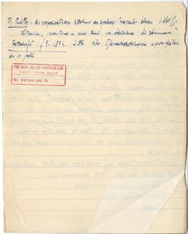 Brulion Józefa Żurowskiego zawierający zbiór luźnych kartek z notatkami w języku polskim i niemie...