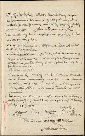 Dziennik archeologiczny z odręcznymi notatkami Erazma Majewskiego z dn. 27.04.1897 r.: "Jast...