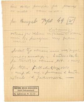 Zespół odręcznych notatek Józefa Żurowskiego (w tym opisy zabytków i zapiski bibliograficzne) wra...