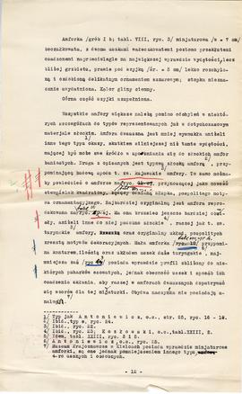 Maszynopis artykułu Józefa Żurowskiego pt. "Dwa groby kultury złockiej" z odręcznymi po...