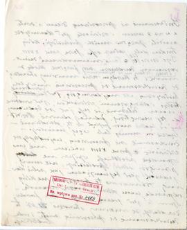 Rękopis wykładów Józefa Żurowskiego z zakresu archeologii przedhistorycznej  strona 38: pieczątka...