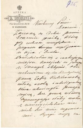 List od H. Huberta do Erazma Majewskiego (druk  rękopis)  strona 1