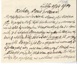 List od Hieronima Rafała Łopacińskiego do Erazma Majewskiego (rękopis)  strona 1
