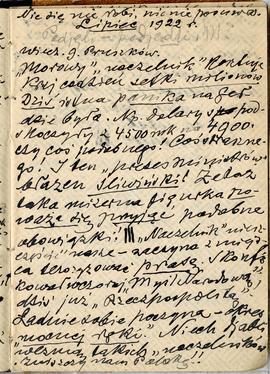 Notatnik nr 101 z odręcznymi notatkami Erazma Majewskiego z okresu od 31.10.1921 r. do 5.11.1922 ...