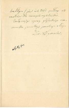 List od dr. Łęgowskiego do Redakcji "Wisły" (rękopis)  strona 3