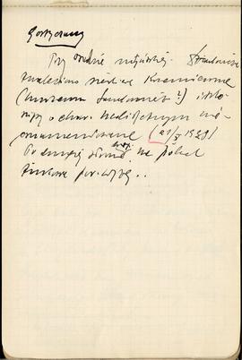 Notes Józefa Żurowskiego z odręcznymi notatkami na temat bieżących znalezisk archeologicznych  st...