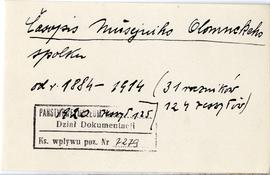 Fiszka z odręcznymi notatkami bibliograficznymi Józefa Żurowskiego  strona 1: "Časopis Musej...