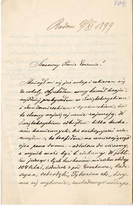 List od Szczęsnego Jastrzębowskiego do Erazma Majewskiego (rękopis)  strona 1