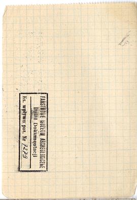 Fiszka z odręcznymi notatkami bibliograficznymi Józefa Żurowskiego  strona 2