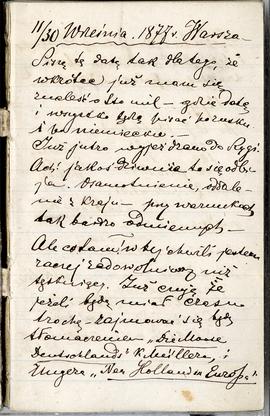 Notes nr 7 z okresu 11.09.1877 r.-24.02.1878  r. Notatki odręczne Erazma Majewskiego dot. planowa...