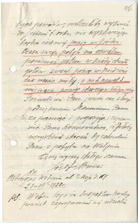 Rękopis. Pismo Józefa Nowickiego z dnia 21 czerwca 1926 r. do Konserwatora Michała Drewko w spraw...