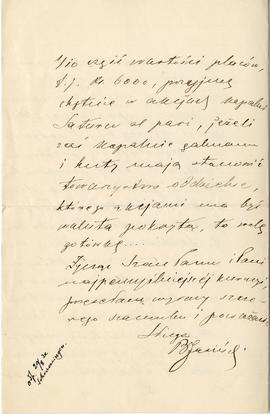 List od Bronisława Jasińskiego do Erazma Majewskiego (rękopis)  strona 4