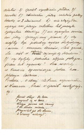 List od Ludwika Licińskiego do Erazma Majewskiego z dnia 24.05.1904 r. (rękopis)  strona 4