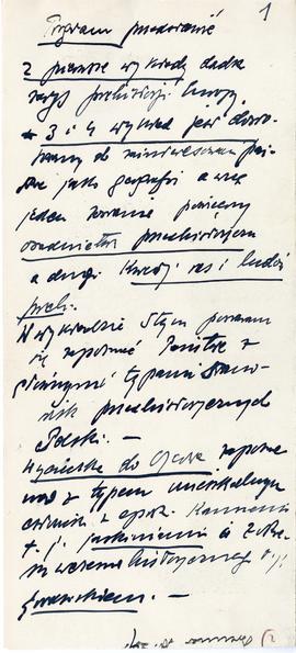 Rękopis konspektu wykładów Józefa Żurowskiego przeznaczonych na kurs wakacyjny dla szkół średnich...