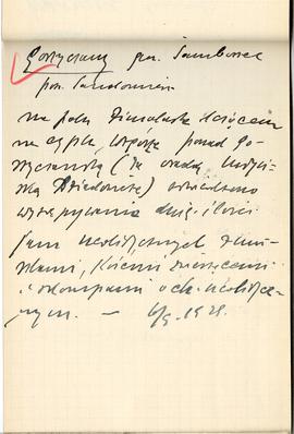 Notes Józefa Żurowskiego z odręcznymi notatkami na temat bieżących znalezisk archeologicznych  st...