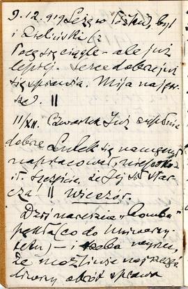 Notatnik nr 94 z odręcznymi notatkami Erazma Majewskiego z okresu od 04.12.1919 r. do 29.12.1919 ...