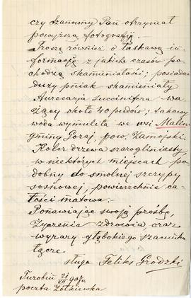 List od Feliksa Grodzkiego do Erazma Majewskiego (rękopis)  strona 2