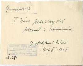 Fiszka z odręcznymi notatkami bibliograficznymi Józefa Żurowskiego  strona 1: "Żurowski J.  ...