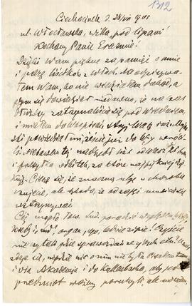 List od Hieronima Rafała Łopacińskiego do Erazma Majewskiego (rękopis)  strona 1