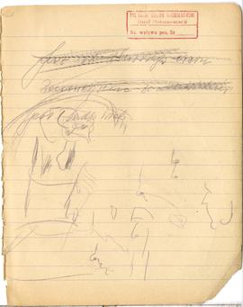 Fragment brulionu Józefa Żurowskiego z notatkami w języku niemieckim na temat kultury merowińskie...