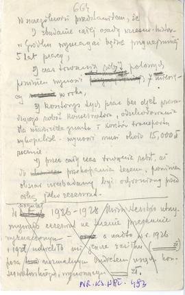 Rękopis. Projekt pisma Michała Drewko do Ministra Wyznań Religijnych i Oświecenia Publicznego będ...