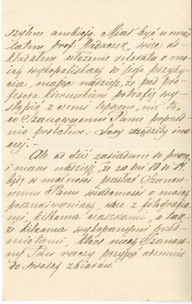 List od Aleksandra Bydłowskiego do Erazma Majewskiego (rękopis)  strona 2