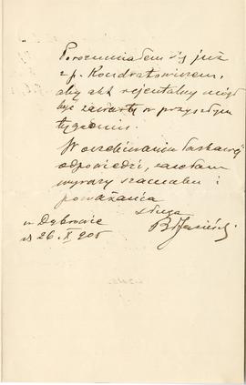 List od Bronisława Jasińskiego do Erazma Majewskiego (rękopis)  strona 3