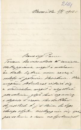 List od Juliusza Bydłowskiego do Erazma Majewskiego (rękopis)  strona 1