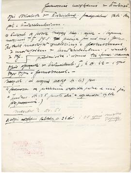 Odręczne notatki Józefa Żurowskiego na temat analogii do zabytków z Jakuszowic Małych  sporządzon...